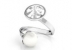 Ring for Swarovski rivoli 8mm and 10mm one hole pearl, 925 silver, adjustable - x1