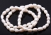 Elastic bracelet made of white freshwater pearls 8-10mm