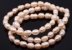 Elastic bracelet made of light peach freshwater pearls 8-10mm