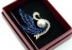 Martisor brooch, Swan with crystals, 5x3.5cm, box included - x1