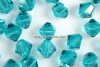 Swarovski, margele bicone, blue zircon, 4mm - x20