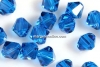 Swarovski, margele bicone, blue capri, 4mm - x20