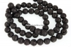 Black lava, round, 6.5mm