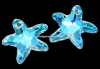 Swarovski, starfish pendant, blue aurora borealis, 16mm - x1