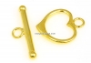 Toggle clasp, gold-plated 925 silver, 15x18mm - x1