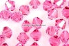 Swarovski, margele bicone, rose, 3mm - x20