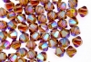 Swarovski, margele bicone, light colorado topaz AB2x, 4mm - x20