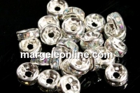 Spacer Rhinestone transparent cu reflexii AB, 8mm - x10