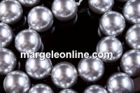 tip Mallorca pearls, round, silver, 12mm