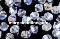 Swarovski, margele bicone, crystal aurore boreale, 4mm - x20