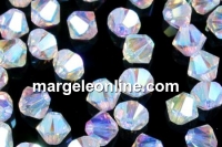 Swarovski, margele bicone, aurore boreale AB2x, 6mm - x10