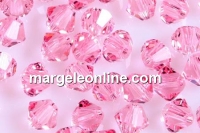 Swarovski, margele bicone, light rose, 4mm - x20