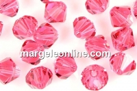 Swarovski, margele bicone, indian pink, 6mm - x10