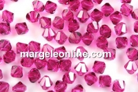 Swarovski, margele bicone, fuchsia, 6mm - x10