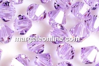 Swarovski, margele bicone, violet, 6mm - x10