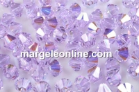 Swarovski, bicone bead, violet AB, 6mm - x10