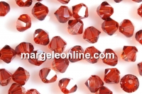 Swarovski, margele bicone, red magma, 4mm - x20