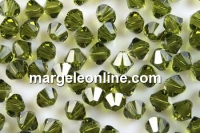 Swarovski, margele bicone, olivine, 6mm - x10