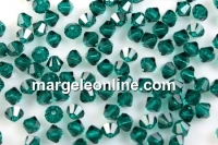 Swarovski, margele bicone, emerald, 4mm - x20