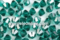 Swarovski, margele bicone, emerald, 6mm - x10