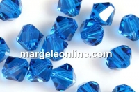 Swarovski, margele bicone, blue capri, 4mm - x20