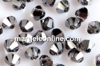 Swarovski, bicone bead, silver night, 4mm - x20