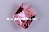 Swarovski, cosmic diamond pendant, light rose, 20mm - x1