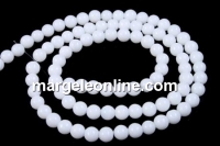 White agate, round, 4.3mm