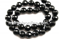 Onix, black, faceted round, 10mm