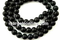 Onix, matt black, round, 6mm