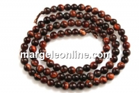 Red tiger eye, round, 4.5mm