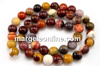 Mookaite jasper, round, 6.5mm