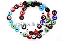 Margele Evil eye, disc, multicolor, 8mm