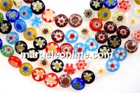 Margele chevron, disc, multicolor, 8mm