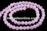 Pink quartz, round, 4.5mm