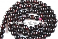 Red garnet, round, 4.3mm