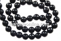 Onix, black, faceted round, 8mm