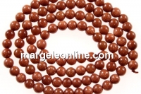 Brown goldstone, round, 4mm