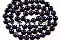 Blue goldstone, round, 6.4mm