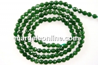 Agate, faceted round, green, 3mm