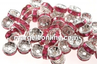 Spacer Rhinestone, roz , 8mm - x10