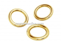 Jump rings, closed, gold-plated 925 silver, 4.9x0.7mm - x5