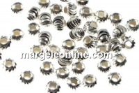 Decorative beads, diamonded, 925 silver, 3mm - x10