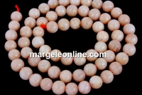 Natural light brown moonstone, round, 6.5mm