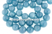 Blue angelite quartz, intense, round, 12mm