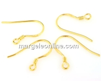 Earring findings, gold-plated 925 silver, 20mm - x1pair