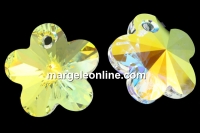 Swarovski, flower pendant, crystal AB, 18mm - x1