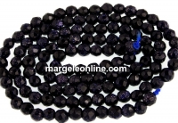 Blue goldstone, faceted round, 4.2mm