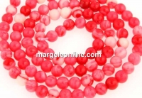 Synthetic resin, rhodocrozite imitation, round, 4mm