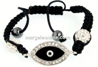 Shamballa bracelet with evil eye link - x1